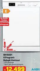 SEG BM 6001 6 PROGRAMLI BULAŞIK MAKİNESİ fiyat ve kampanya bilgisi